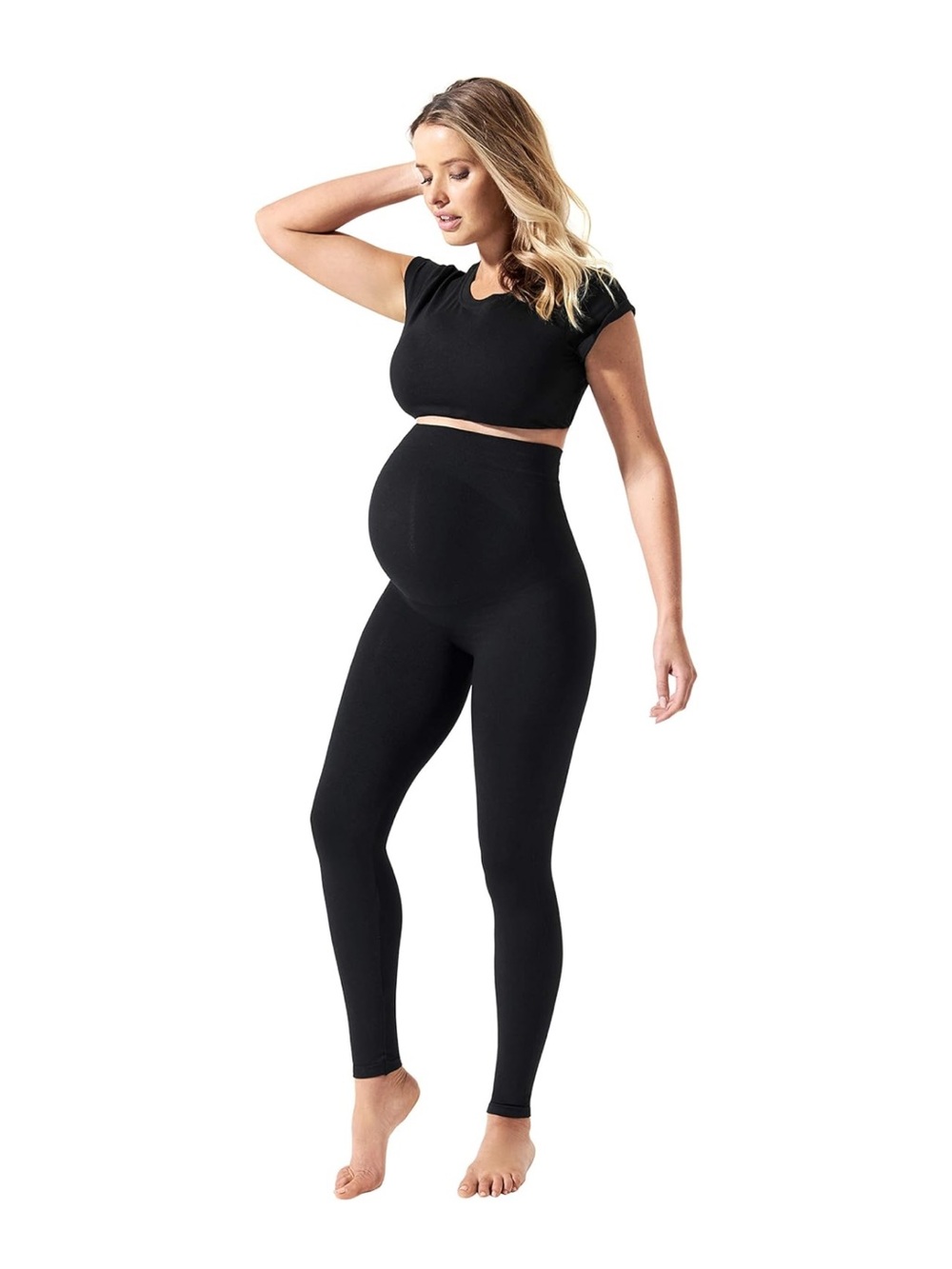 BLANQI maternity tights leggings over belly